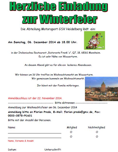 Winterfeier-Motorsport